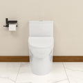 Elongated Dual Flush Toilet 0.8/1.28 GPF One Piece Toilet Compact Toilet Quick Flush Toilet With Comfortable Seat Hight Powerful Quick Modern Standard White Bathroom Toilet LOF-T1034