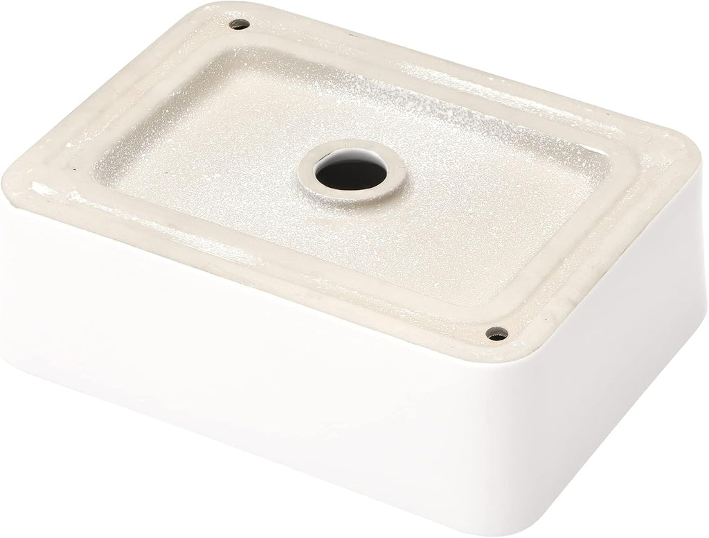 16in  x 12in  Vessel Sink Rectangle Bathroom Vessel Sink Countertop Rectangular White Ceramic Porcelain Farmhouse Lavatory Vanity Bath Sink Basin