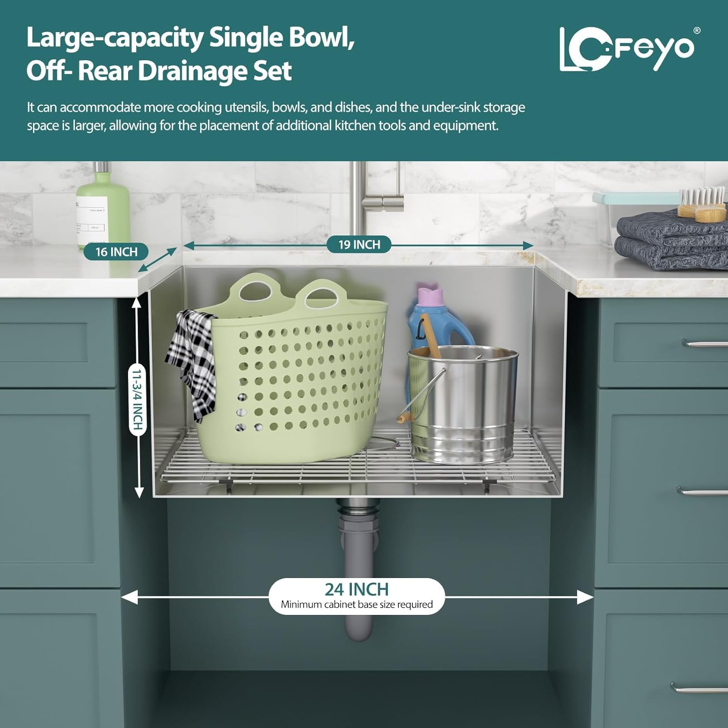 21in  x 18in  x 12in  Undermount Laundry Sink 16 Gauge 304 Stainless Steel Handmade Deep Single Bowl Laundry Room Utility Sink Basin Outdoor Sink