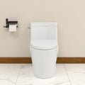 Elongated Dual Flush Toilet 0.8/1.28 GPF One Piece Toilet Compact Toilet Quick Flush Toilet With Comfortable Seat Hight Powerful Quick Modern Standard White Bathroom Toilet LOF-T1030