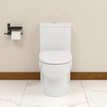 Elongated Dual Flush Toilet 0.8/1.28 GPF One Piece Toilet Compact Toilet Quick Flush Toilet With Comfortable Seat Hight Powerful Quick Modern Standard White Bathroom Toilet LOF-T1028