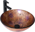 Small Bathroom Sink 17in  Purple Glass Vessel Sink With Faucet And Drain Combo Modern Round Shape Artistic Basin Bathroom Vessel Sink Above Counter Small 5in  Deep Vessel Sink LOF-BL33557