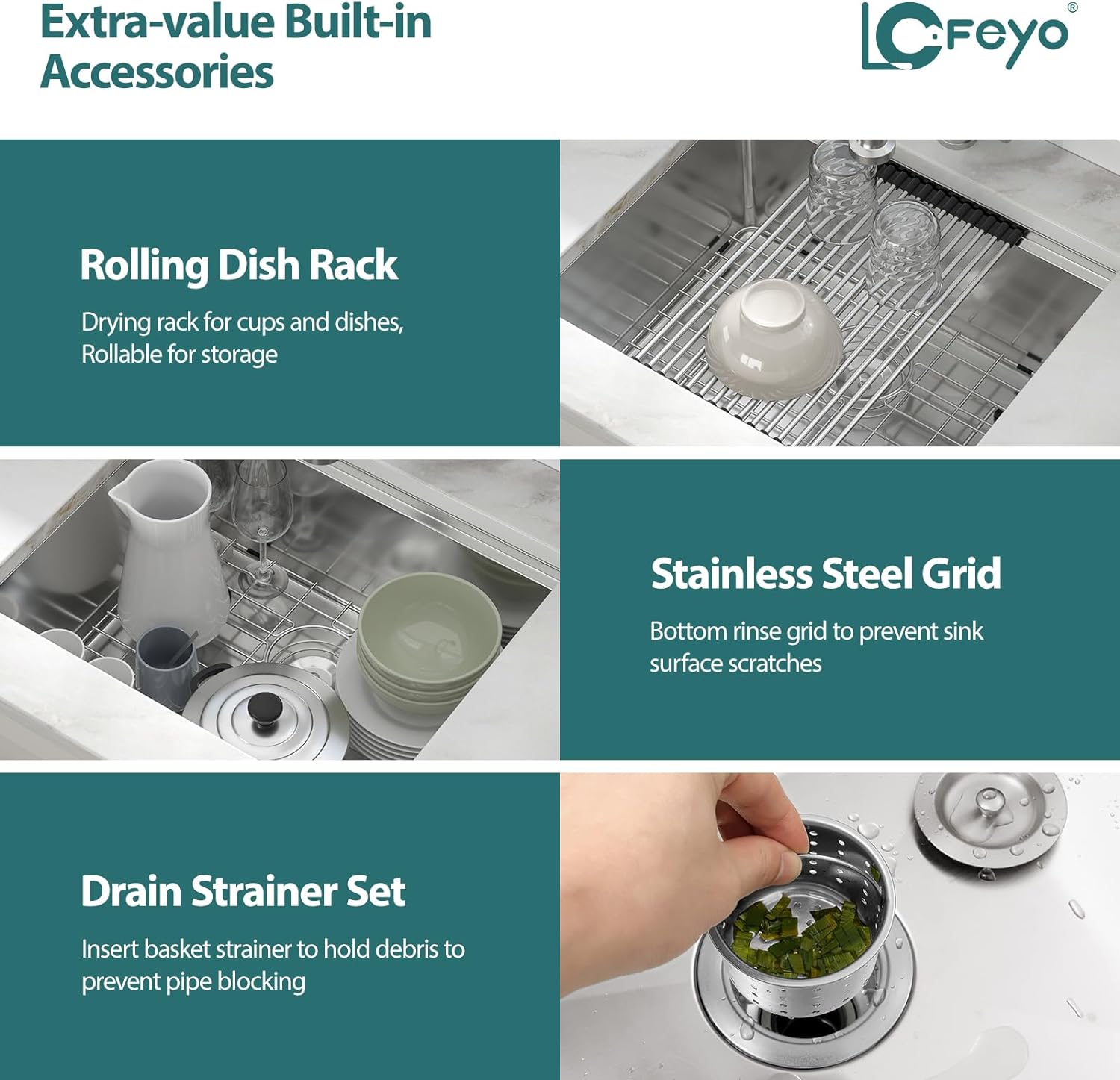 23in x19in  Kitchen Sink Undermount Small Wet Bar Sink Workstation 16 Gauge 304 Stainless Steel Handmade Contemporary Ledge Single Bowl Deep Sink