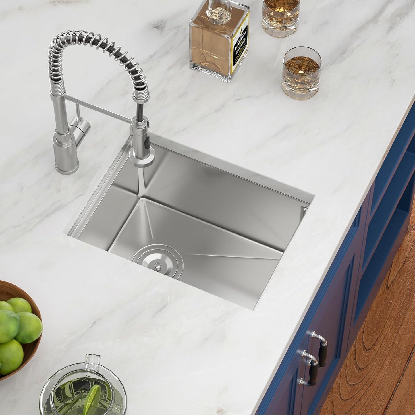 14 x 19 Inch Stainless Bar Sink Undermount Kitchen Bar Prep Sink Workstation 16 Gauge Stainless Steel Single Bowl Under Counter Kitchen Sink Bar Prep RV Sink Basin with Accessories