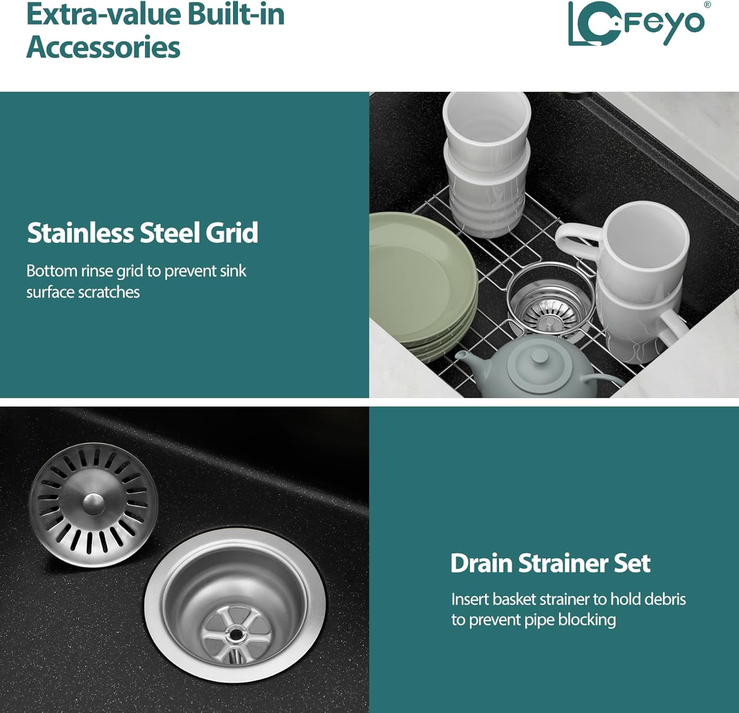 Black Undermount Kitchen Sink 21in x18in  Workstation Granite Composite Bar Sink Small Granite Sink Undermount Quartz Modern Under Counter Ledge Single Bowl Kitchen Sinks Basin Deep Sink,LOF-Q4574