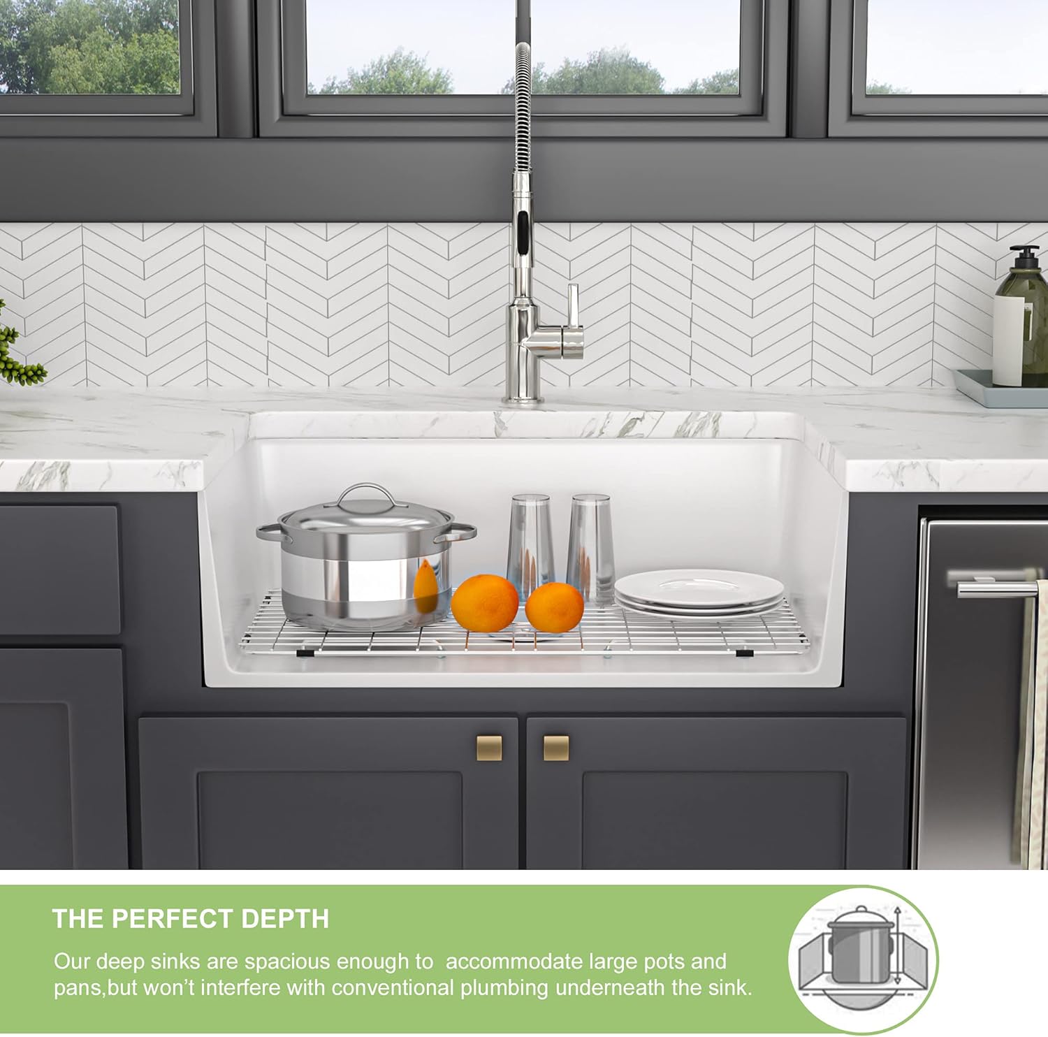 30 White Farm Sink- Lofeyo 30 Inch Kitchen Sink Apron Front White Ceramic Porcelain Fireclay Single Bowl Kitchen Farm Sink Basin