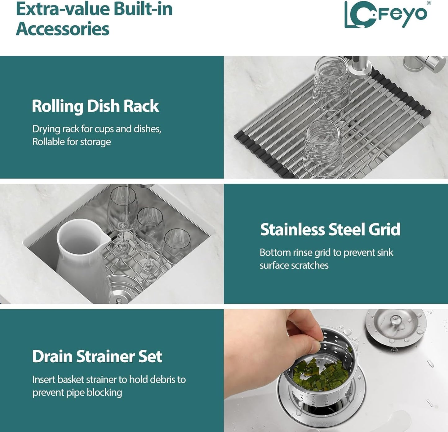 13in  x 15in  Bar Sink Undermount Kitchen Bar Sink Stainless Steel 16 Gauge Single Bowl Deep Undermount Bar Prep Sink Basin Rv Outdoor Garage