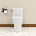 Elongated Dual Flush Toilet 0.8/1.28 GPF One Piece Toilet Compact Toilet Quick Flush Toilet With Comfortable Seat Hight Powerful Quick Modern Standard White Bathroom Toilet LOF-T1032