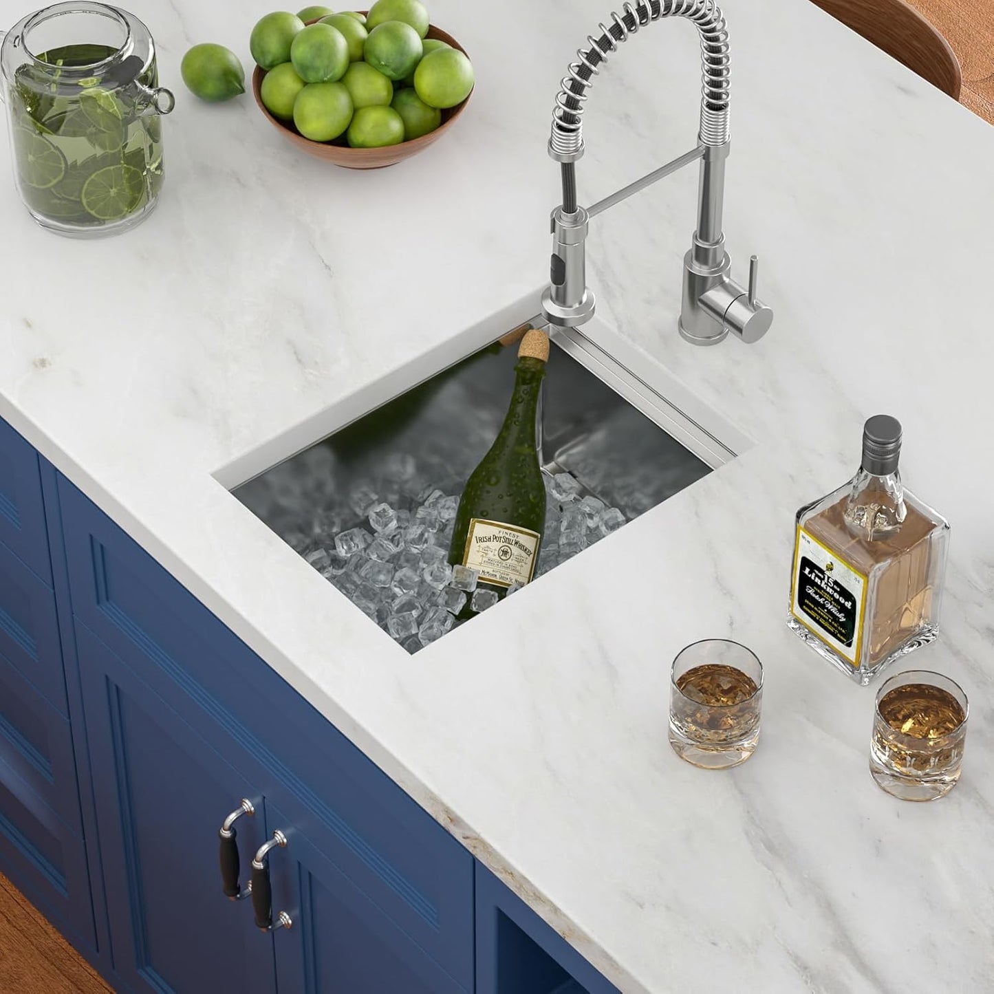 14 x 19 Inch Stainless Bar Sink Undermount Kitchen Bar Prep Sink Workstation 16 Gauge Stainless Steel Single Bowl Under Counter Kitchen Sink Bar Prep RV Sink Basin with Accessories