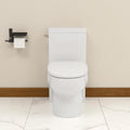 Elongated Dual Flush Toilet 0.8/1.28 GPF One Piece Toilet Compact Toilet Quick Flush Toilet With Comfortable Seat Hight Powerful Quick Modern Standard White Bathroom Toilet LOF-T1027