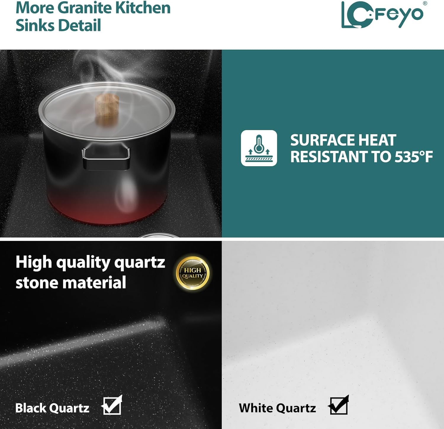 Black Undermount Kitchen Sink 15in x18in  Granite Composite Bar Sink Black Small Granite Sink Undermount Quartz Modern Under Counter Ledge Single Bowl Kitchen Sinks Basin Deep Sink,LOF-Q452Z