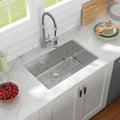 27in  x 18in  Undermount Kitchen Sink 16 Gauge 304 Stainless Steel Handmade Kitchen Sink Single Bowl Under Counter Deep Kitchen Sink Basin