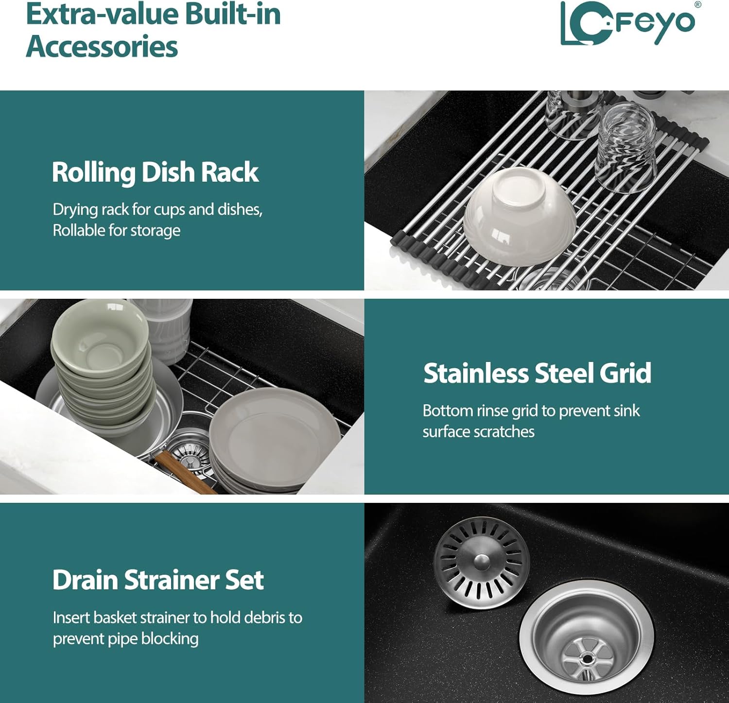 Black Undermount Kitchen Sink 22in x17in  Granite Composite Bar Sink Black Small Granite Sink Undermount Quartz Modern Under Counter Ledge Single Bowl Kitchen Sinks Basin Deep Sink,LOF-Q456V
