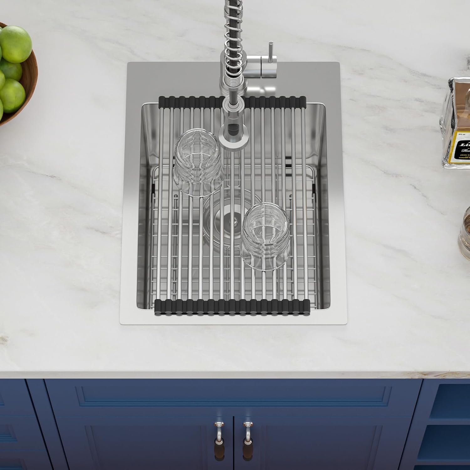 15in  x 20in  Drop In Bar Sink Stainless Bar Prep Sink Drop In Stainless Steel 16 Gauge Single Bowl Deep Topmount Kitchen RV Bar Prep Kitchen Sink Basin