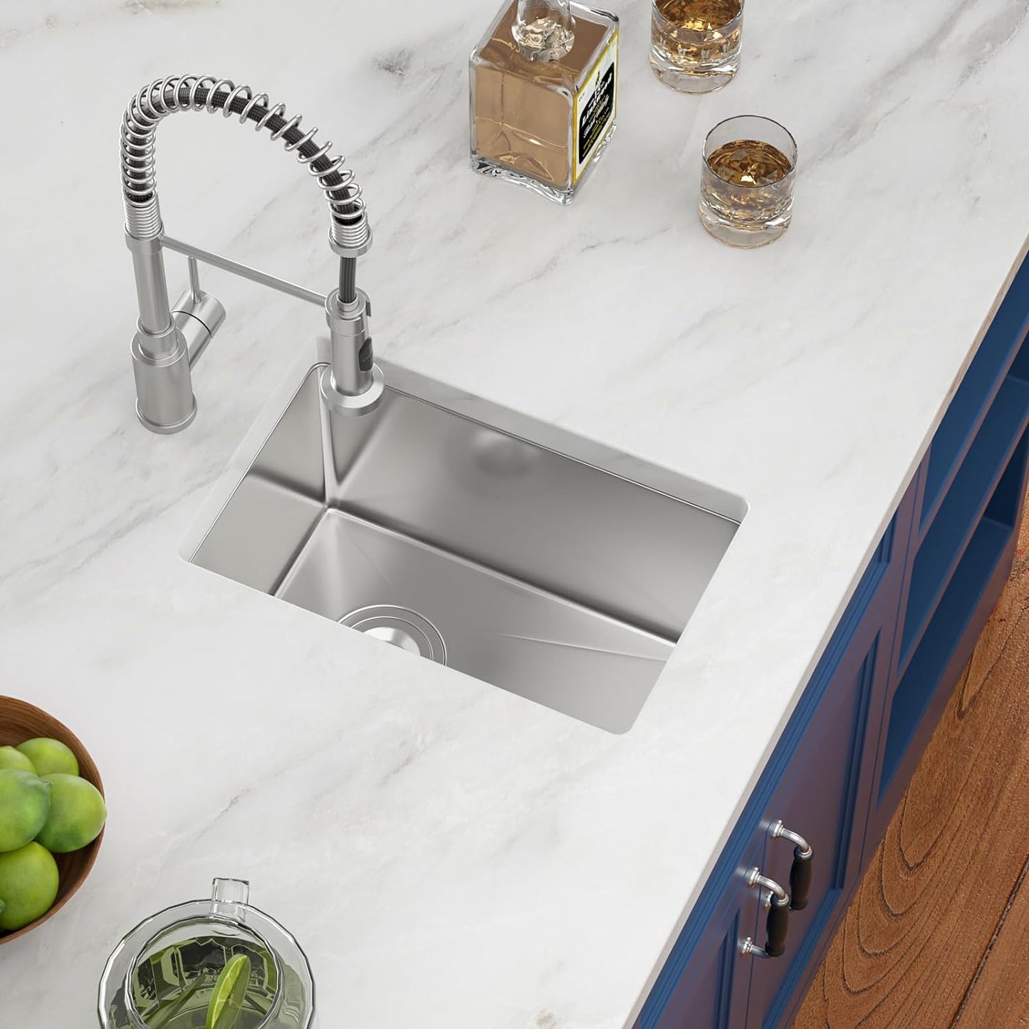 10in  x 18in  Stainless Bar Sink Undermount Wet Bar Prep Sink Stainless Steel 16 Gauge Deep Handmade Single Bowl Undermount Kitchen Sink Basin