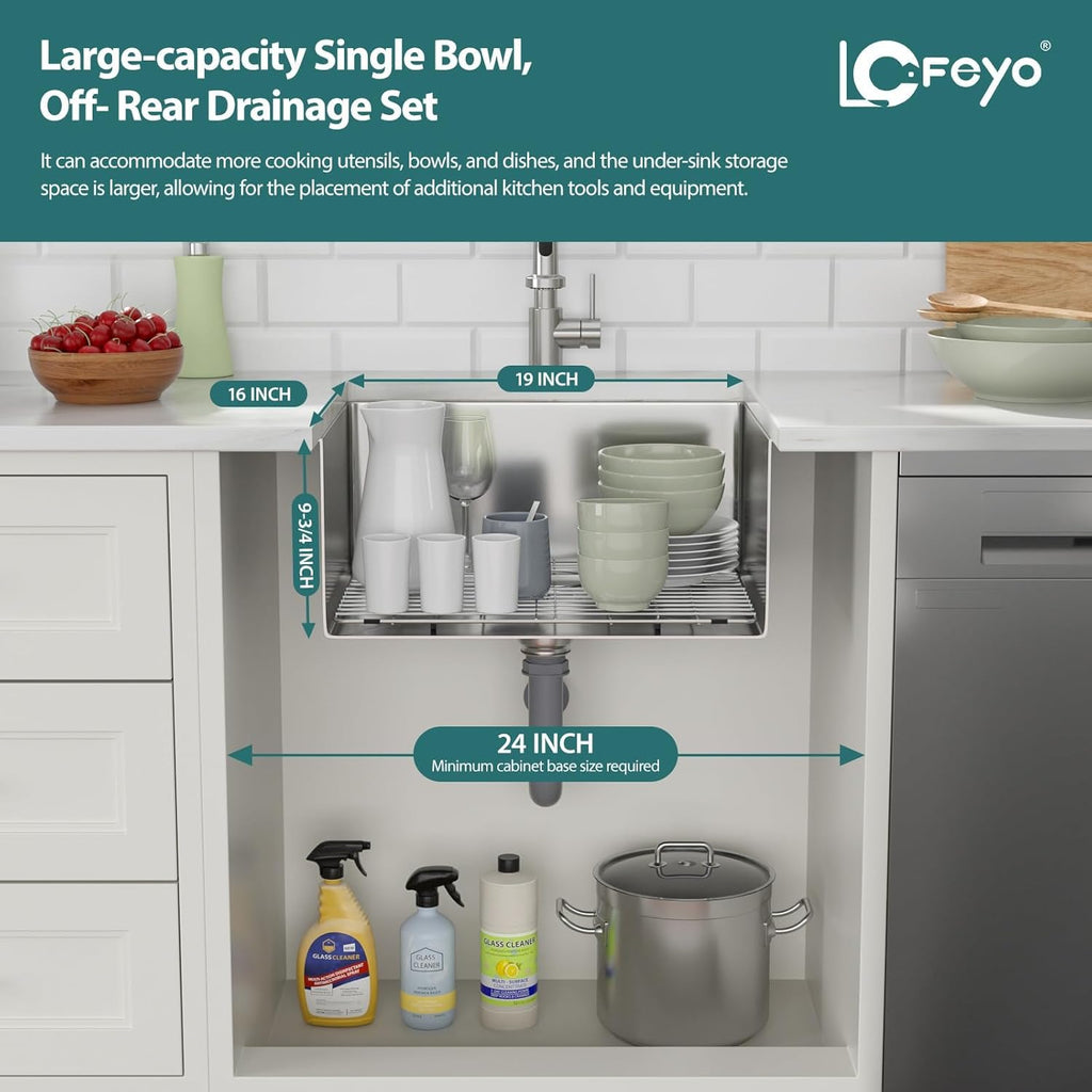 21in x18in  Undermount Bar Sink Undermount Stainless Steel 16 Gauge Kithchen Sink Single Bowl Under Counter Deep Kitchen Bar Prep Sink Basin