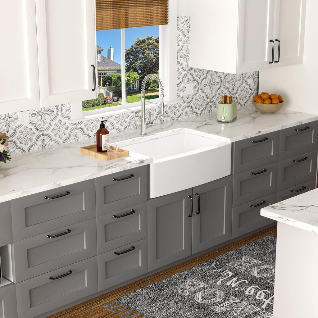 30 White Farm Sink- Lofeyo 30 Inch Kitchen Sink Apron Front White Ceramic Porcelain Fireclay Single Bowl Kitchen Farm Sink Basin