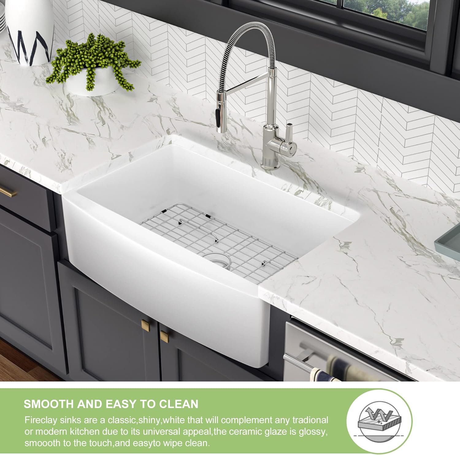 30 White Farm Sink- Lofeyo 30 Inch Kitchen Sink Apron Front White Ceramic Porcelain Fireclay Single Bowl Kitchen Farm Sink Basin